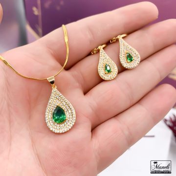 نیم ست مجلسی نگین دار رنگی : نگین سبز ، نگین آبی 14020511 - Image 8