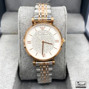 ساعت زنانه امپریو آرمانی سیلور رزگلد با صفحه نگین دار