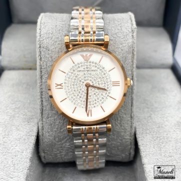 ساعت زنانه امپریو آرمانی سیلور رزگلد با صفحه نگین دار