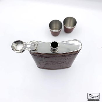 هیپ فلاسک و شات جک دنیلز با روکش چرم قهوه‌ای | کیفیت عالی 14020621 - Image 5
