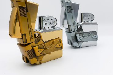 فندک گازی طرح تفنگ با رنگهای طلایی و سیلور