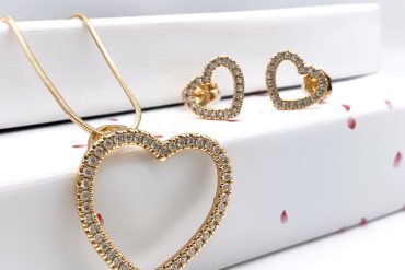 نیم ست نگین دار قلب از برند ژویپنگ