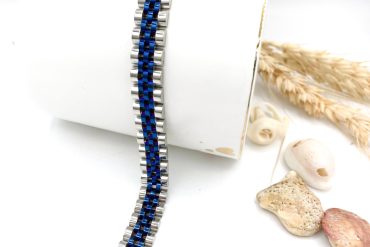 دستبند رولکس سیلور آبی کاربنی