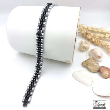 دستبند رولکس مشکی سیلور با لوگوی رولکس