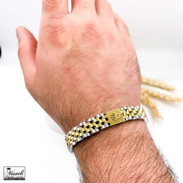 دستبند رولکس مردانه دورنگ