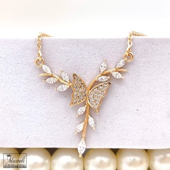 گردنبند پروانه نگین دار ژوپینگ
