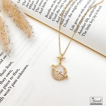 گردنبند نگین سفید کهکشانی رنگ ثابت