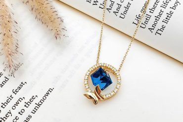 گردنبند خاص نگین آبی کاربنی