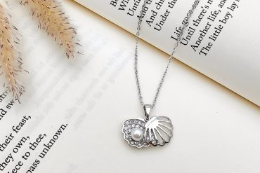 گردنبند استیل صدف و مروارید