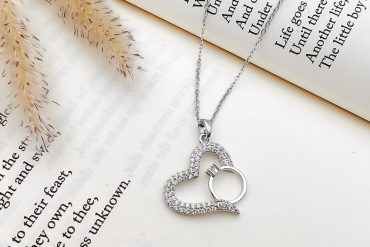 گردنبند قلب و حلقه ظریف و زیبا - استیل رنگ ثابت