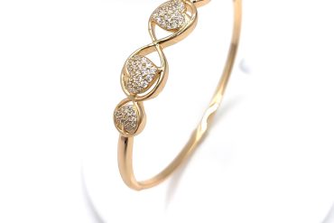 دستبند النگویی قلب نگین دار ژوپینگ