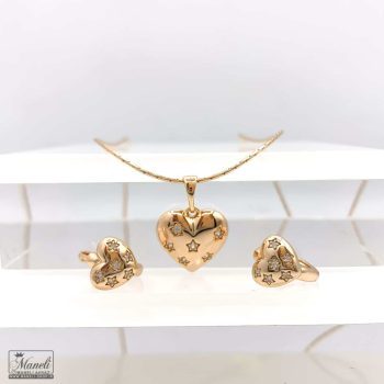 نقد و بررسی نیم ست قلب ساده با گوشواره حلقه ای از برند ژوپینگ