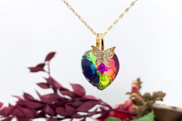 گردنبند نگین سواروسکی هفت رنگ ژوپینگ | جلوه و زیبایی به همراه کیفیت