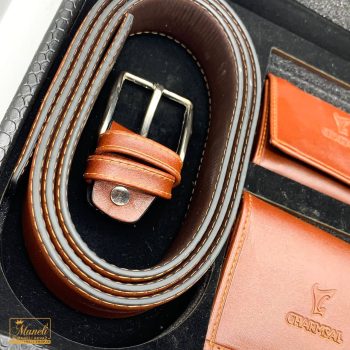 کمربند چرمسال عسلی