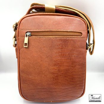 کیف رودوشی مردانه با رنگ عسلی چرم طبیعی