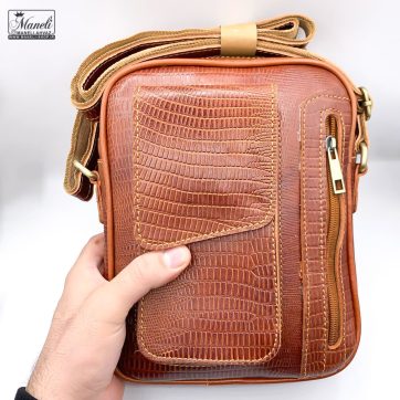 خرید کیف رودوشی عسلی چرم طبیعی