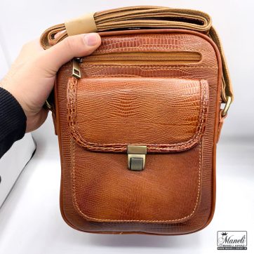 کیف رودوشی مردانه چرم مدل کروکودیلی