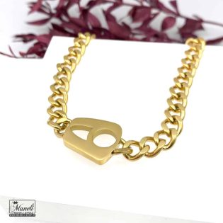 دستبند دوکاره نیمانی استیل طلایی