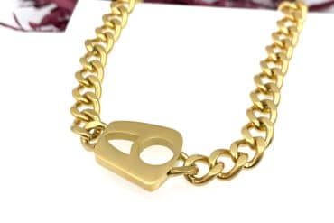 دستبند دوکاره نیمانی استیل طلایی