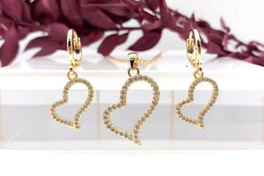 نیم ست قلب نگین دار از برند YSX