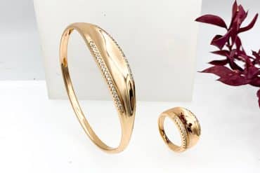 ست دستبند و انگشتر مدل آیینه‌ای ژوپینگ