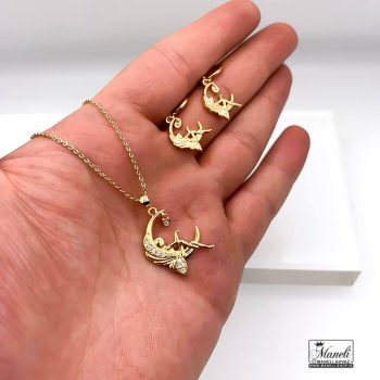 نیم ست با طرح فرشته نشسته روی ماه ysx