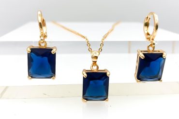 نیم ست نگین سورمه ای ysx