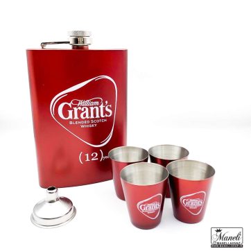 ست هیپ فلاسک و شات استیل قرمز