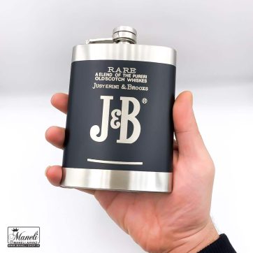 ست هیپ فلاسک مدل J&B سیلور مشکی