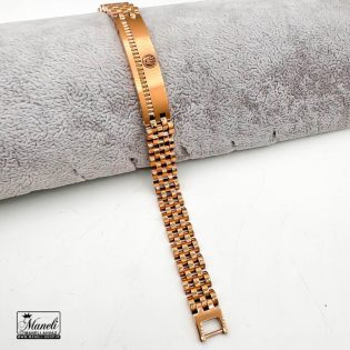 دستبند مردانه رولکس با رنگ مسی - استیل 316