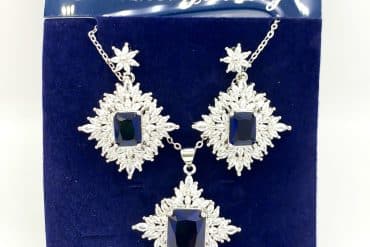 نیم ست مجلسی با نگین‌ سورمه‌ای