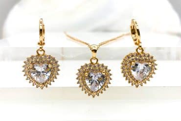 نیم ست زنانه جلوه دار - گوشواره و گردنبند رنگ ثابت