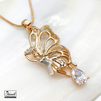 گردنبند فرشته نگین دار طلایی