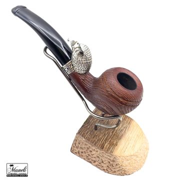 پیپ چوبی طرح عقاب کاپیتان بلک قهوه ای