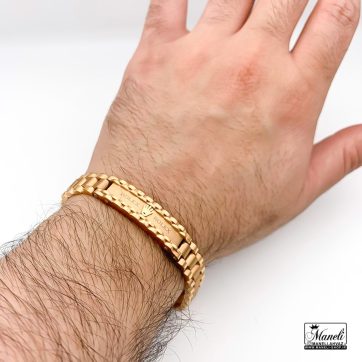 دستبند رولکس پلاک دار با رنگ رزگلد