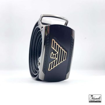 کمربند ریلی چرم مشکی امپریوآرمانی