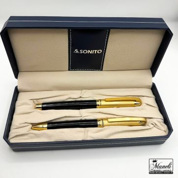ست خودکار و روان نویس طلایی مشکی 549 برند Sonito