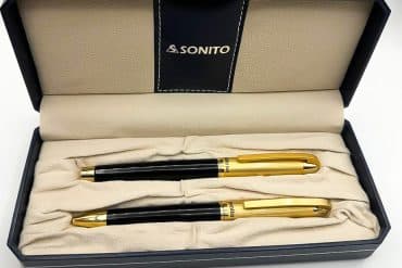ست خودکار و روان نویس طلایی مشکی 549 برند Sonito