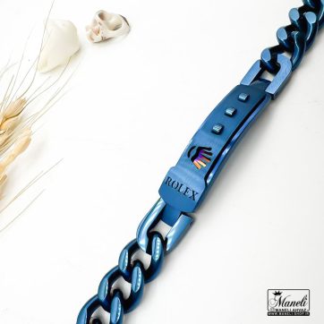 دستبند آبی کاربنی رولکس