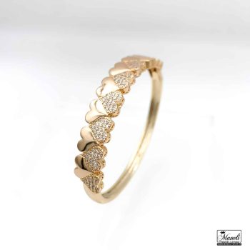 دستبند النگویی قلب نگین دار