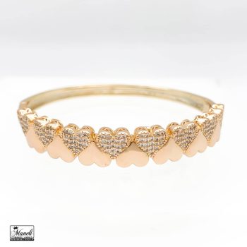 دستبند ژوپینگ النگویی قلب نگین دار