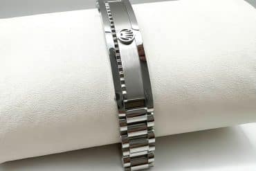 دستبند رولکس سیلور پلاک دار از جنس استیل