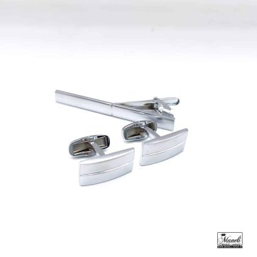 دکمه سردست و گیره لاکچری نقره ای