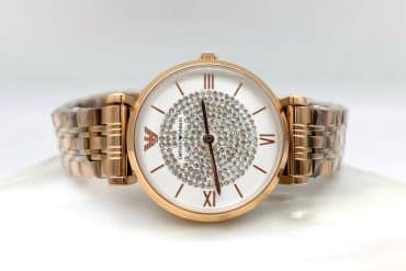 ساعت امپریو آرمانی زنانه رزگلد - صفحه نگین دار