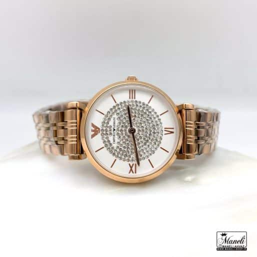 ساعت امپریو آرمانی زنانه رزگلد - صفحه نگین دار