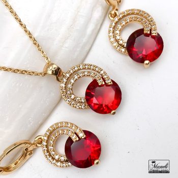 نیم ست نگین قرمز رنگ ثابت از برند YSX - Image 4