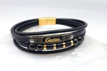 دستبند پسرانه خفن چرم کارتیر