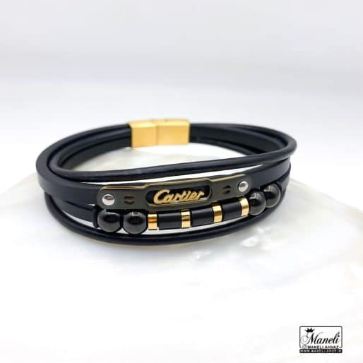 دستبند پسرانه خفن چرم کارتیر