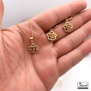 خرید نیم ست گل نگین دار ظریف
