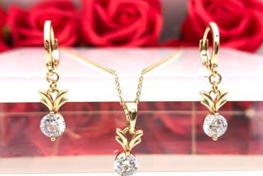 نیم ست ژوپینگ تک نگین - ظریف و شیک